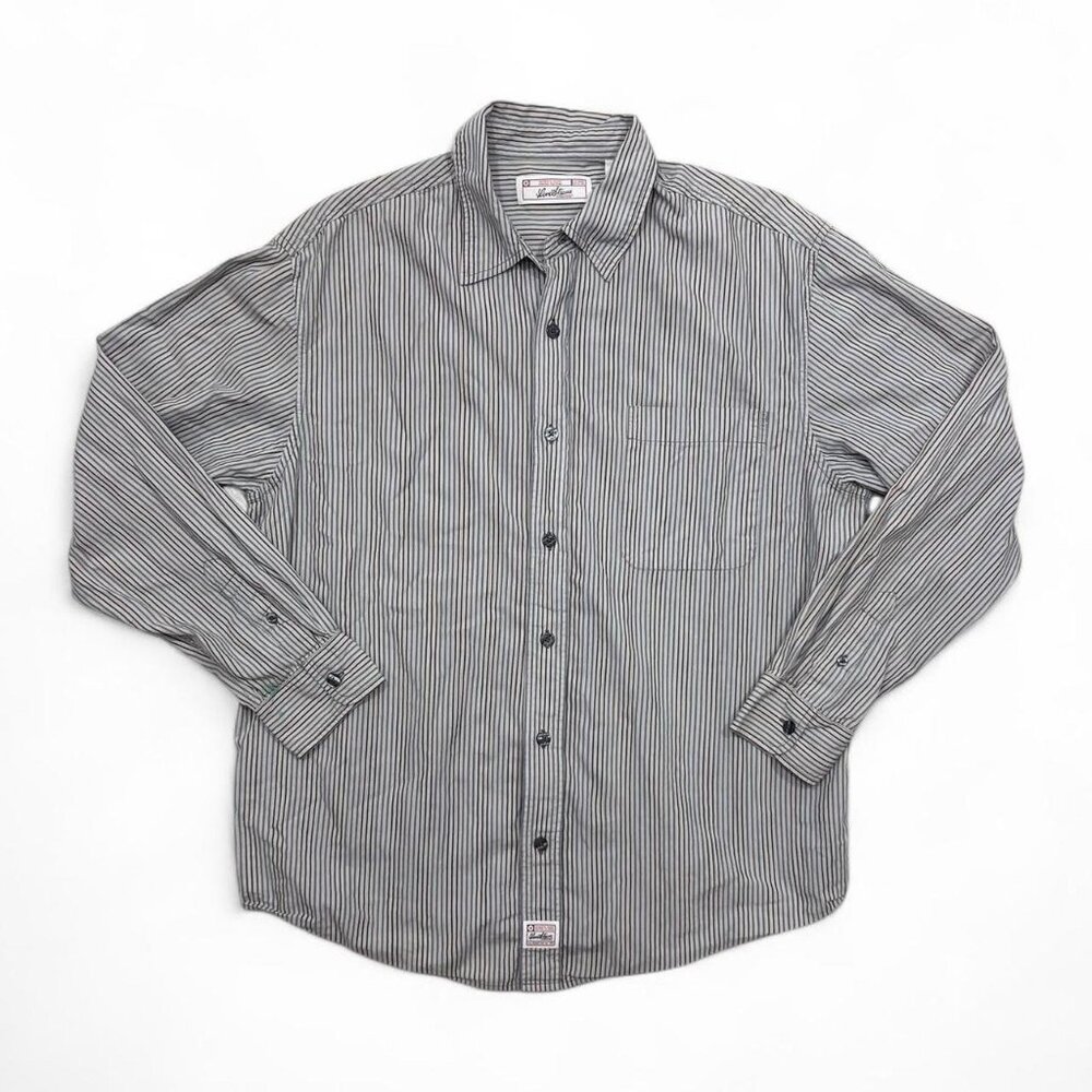 Vintage Levis Button Up Men’s Pinstriped‎ Large Cotton Casual Long Sleeve